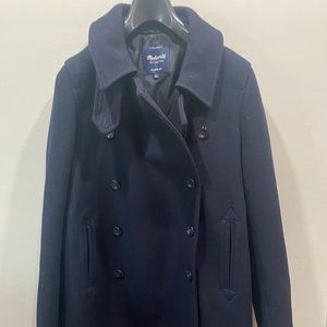 Madewell Military Swing Wool Peacoat Navy/Black